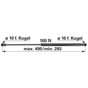 AMORTIZER STAKLA FENDT 249-500mm 100Nm