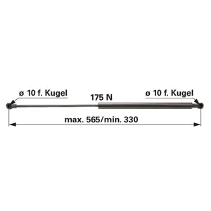 AMORTIZER STAKLA RENAULT L=565mm 175N