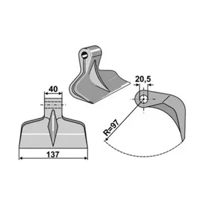 ČEKIĆ MALČERA 20.5/40/137/R95 MAZZA