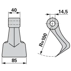 ČEKIĆ MALČERA 40/85/R100 fi14.5 AGRIMASTER AGROMEC