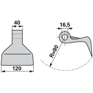 ČEKIĆ MALČERA BPT FI16.5/40/120 R90 SEPPI, AGRICOM, ZANON