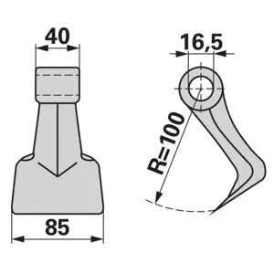ČEKIĆ MALČERA FI 16.5/40/85/R100 AGMASTER, MASCHIO
