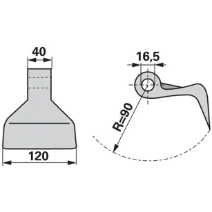 ČEKIĆ MALČERA HOWARD 40XR95X120 fi 16,5
