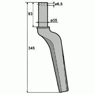 KLIN ROTO DRLJAČE KRONE 345/93/35/6.5 POVINUTI