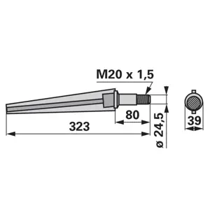 KLIN ROTO DRLJAČE MORRA 323x80x20x1.5 ZAMJ.