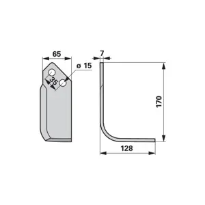 NOŽ FREZE KRONE DESNI 175mm SQ