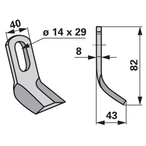 NOŽ MALČERA FERRI 82x45x40x8 fI14x29