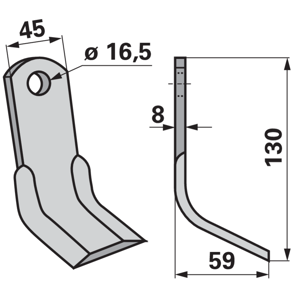 NOŽ MALČERA MASCHIO 130/45 59 8 FI 16.5