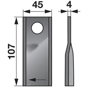 NOŽ ROTO KOSE KUHN 107X45X4 R18 D.