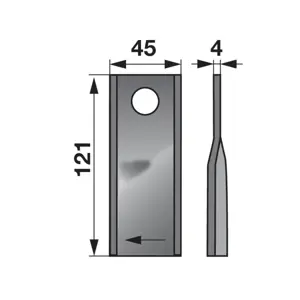 NOŽ ROTO KOSE KUHN 122x45x18.25mm D.