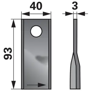NOŽ ROTO KOSE KUHN  93X3/40 L. FI16.2