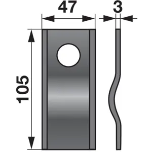 NOŽ ROTO KOSE SIP,PZ KRIVI 105x47x1 fi21mm