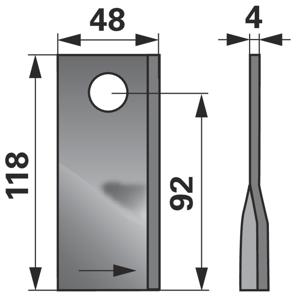 NOŽ ROTO KOSE KRONE 112x48x4 L.