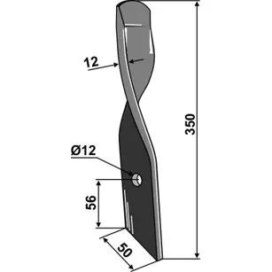 NOŽ ROTOTILLER L.50x12/12 Bomford DYNA