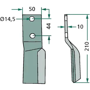 NOŽ ROTOTILLER MASCHIO 210x50x10/44 L.