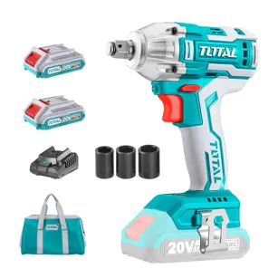 ODVIJAČ TOTAL AKU UDARNI 300Nm 1/2" 2 BATERIJA+PUNJAČ+TORBA