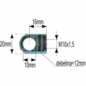 PRIKLJUČAK AMORTIZERA M10X1.5/OKO10/L=16