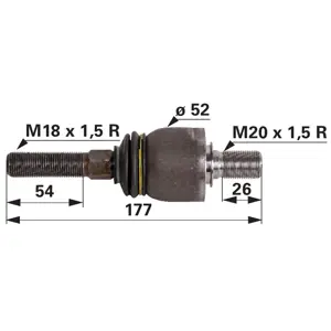 ZGLOB KRAJNIKA M18x1.5 DESNI/M20x1.5 DESNI L=178mm